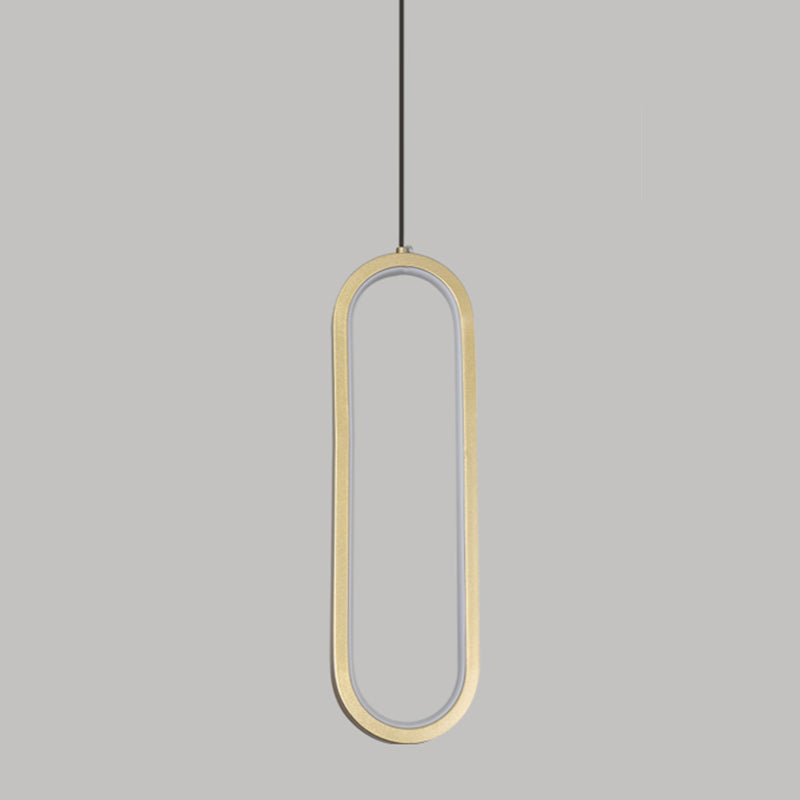 Contemporary Style Linear Shape Pendant Light Metal 1-Light Hanging Light Fixture