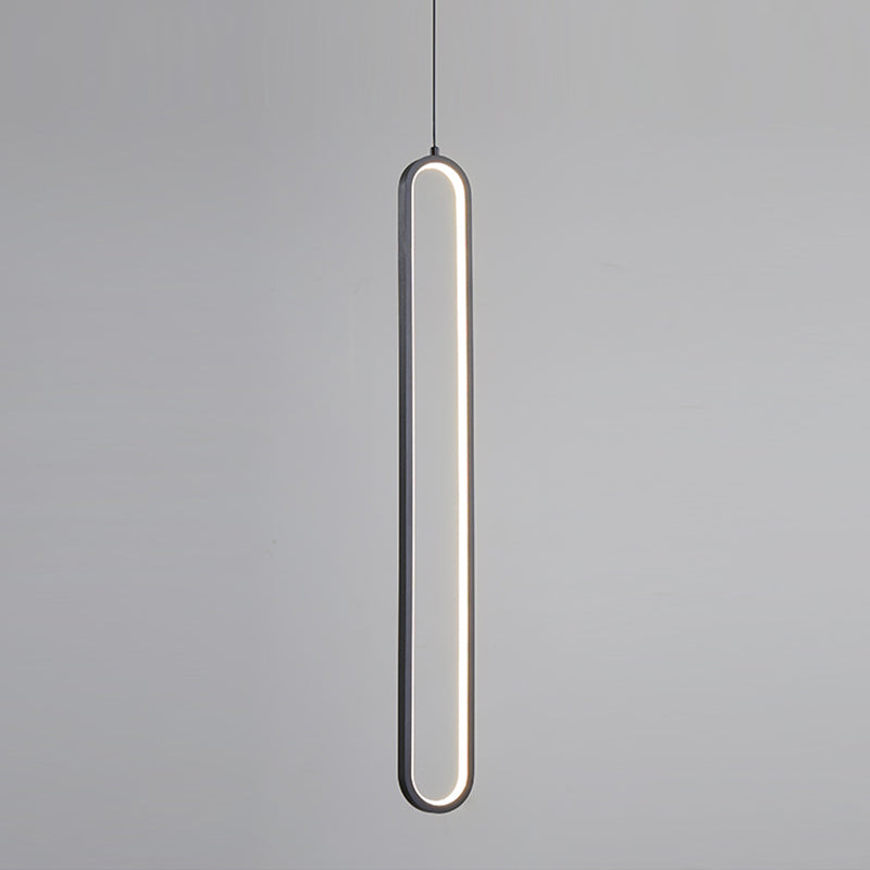 Contemporary Style Linear Shape Pendant Lighting Fixture Metal 1 Light Hanging Lamp