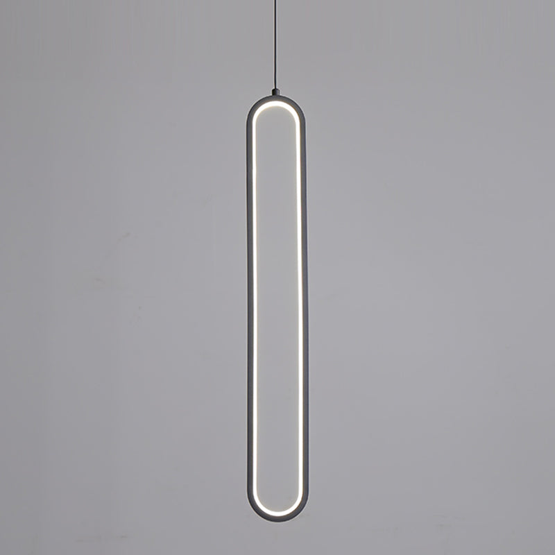 Contemporary Style Linear Shape Pendant Lighting Fixture Metal 1 Light Hanging Lamp