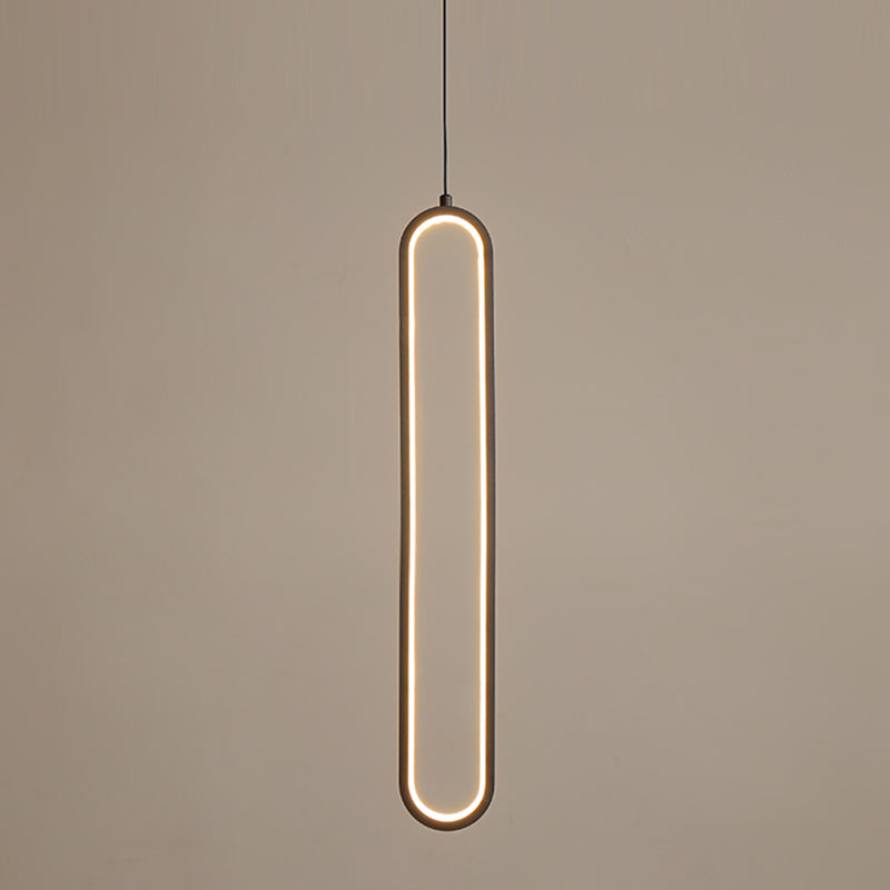 Contemporary Style Linear Shape Pendant Lighting Fixture Metal 1 Light Hanging Lamp