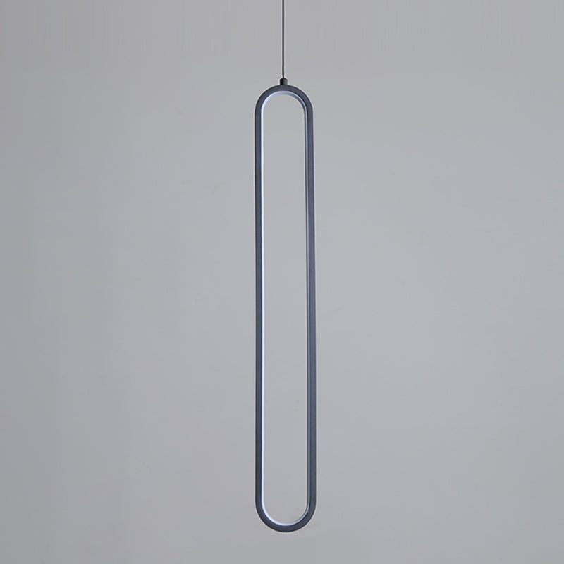 Contemporary Style Linear Shape Pendant Lighting Fixture Metal 1 Light Hanging Lamp