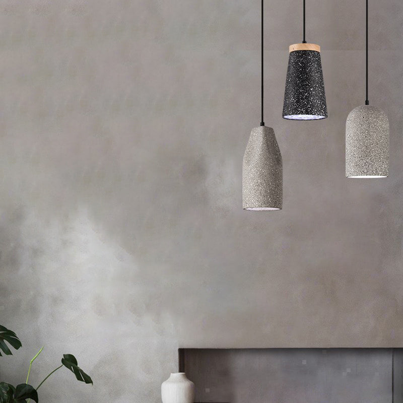 Geometric Concrete Pendant Lamp Nordic 1-Light Dining Room Suspension Light