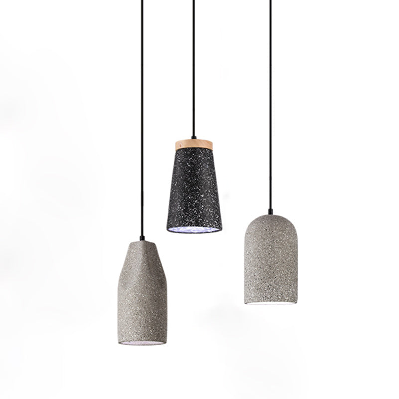 Geometric Concrete Pendant Lamp Nordic 1-Light Dining Room Suspension Light