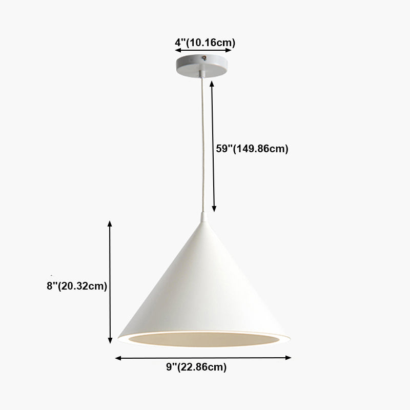 Modern Style Cone Shade Hanging Light Metal 1 Light Pendant Lamp for Living Room