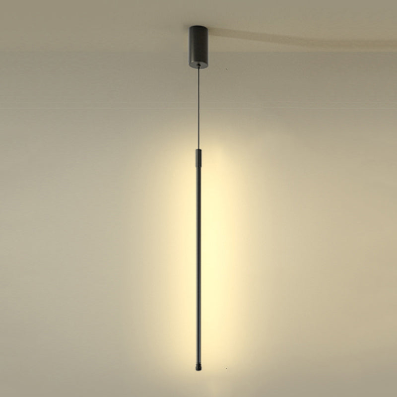 Modern Style Line Shade Hanging Light Metal 1 Light Hanging Lamp for Bedside