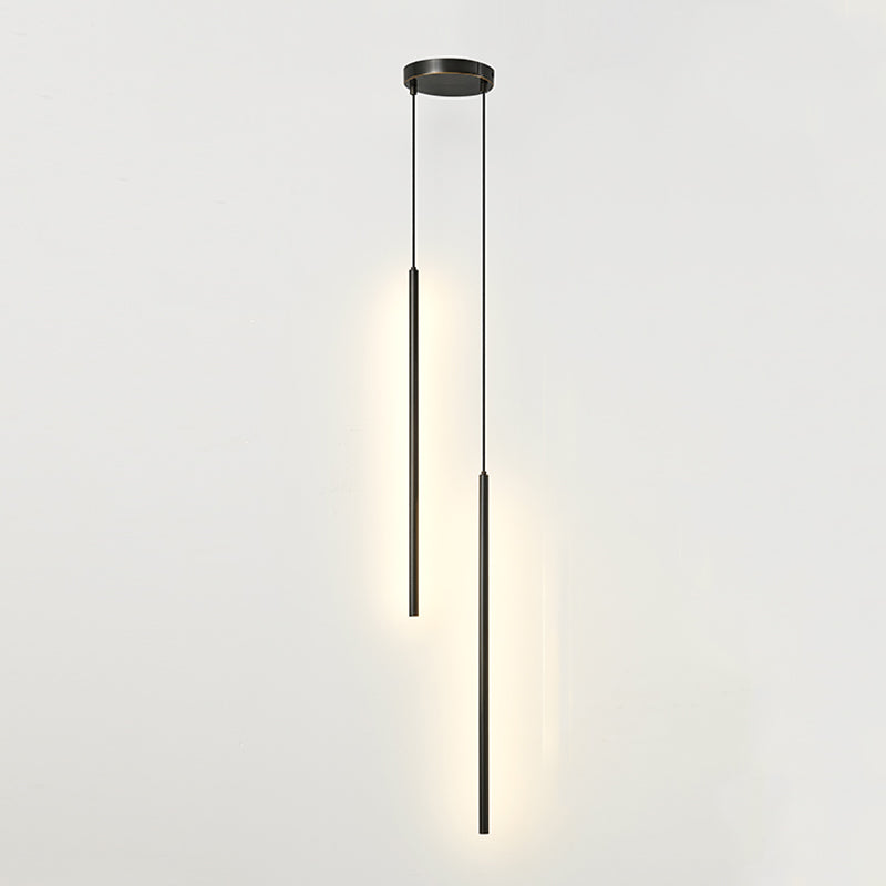 Metal Minimalist Line Shade Hanging Lights Modern Style Multi Light Hanging Mount Fixture