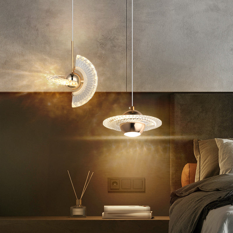 Gold Metal Down Lighting Pendant Contemporary 1-Light Ceiling Light for Bedroom