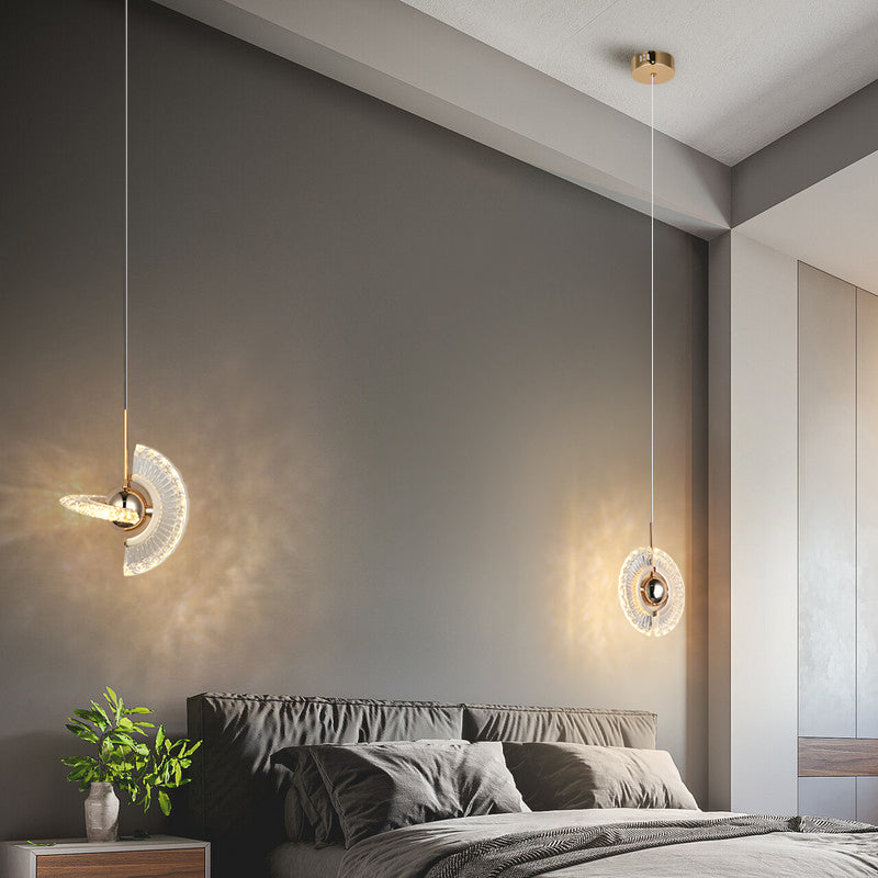 Gold Metal Down Lighting Pendant Contemporary 1-Light Ceiling Light for Bedroom