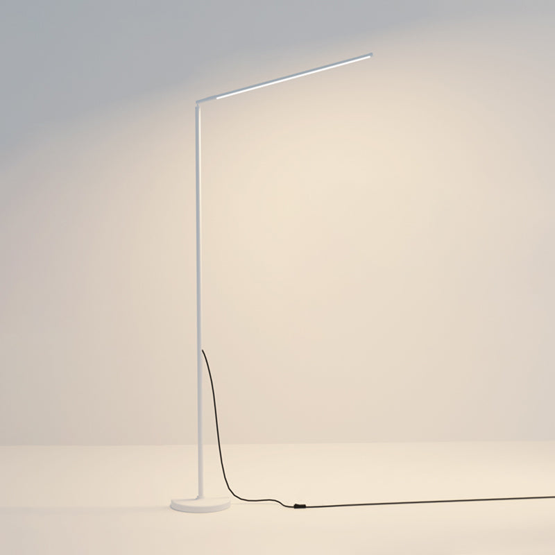 1-Light Linear Floor Lamp Contemporary Style Metal Floor Light for Bedroom