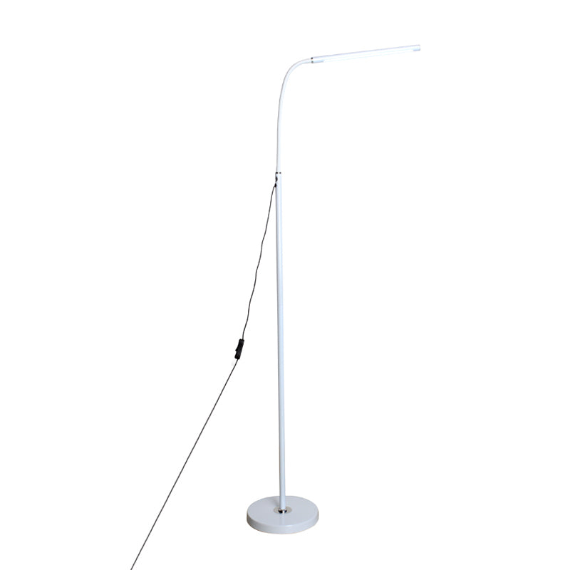 Nordic Style Iron Floor Lamp Strip Shape LED Floor Light with Acrylic Shade for Bedroom