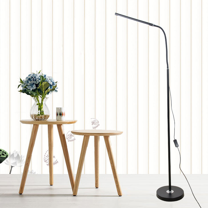 Nordic Style Iron Floor Lamp Strip Shape LED Floor Light with Acrylic Shade for Bedroom