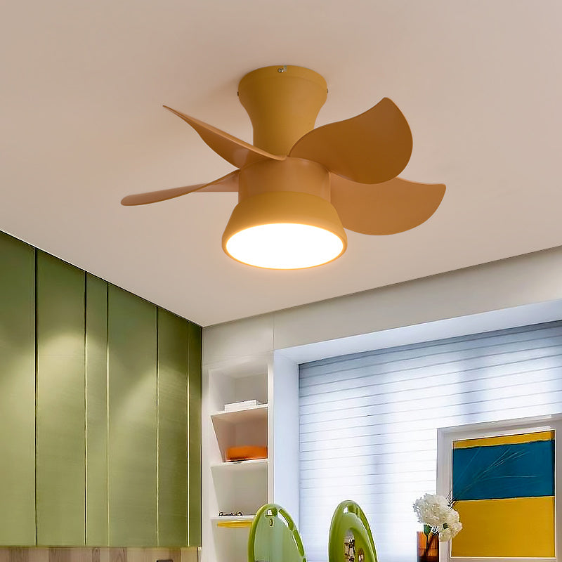 1-Light Ceiling Fan Light LED Ceiling Mount Lamp with Acrylic Shade for Kid's Room