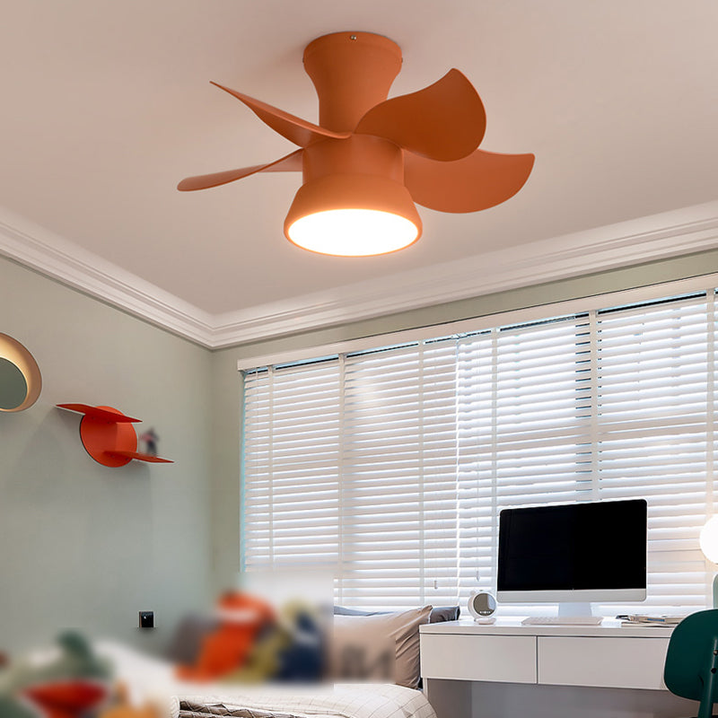 1-Light Ceiling Fan Light LED Ceiling Mount Lamp with Acrylic Shade for Kid's Room