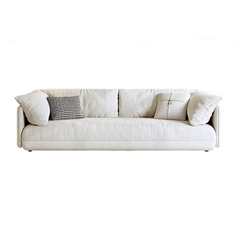 Scandinavian 31"H Beige Couch Upholstered Sofa with Pillow Top Arm