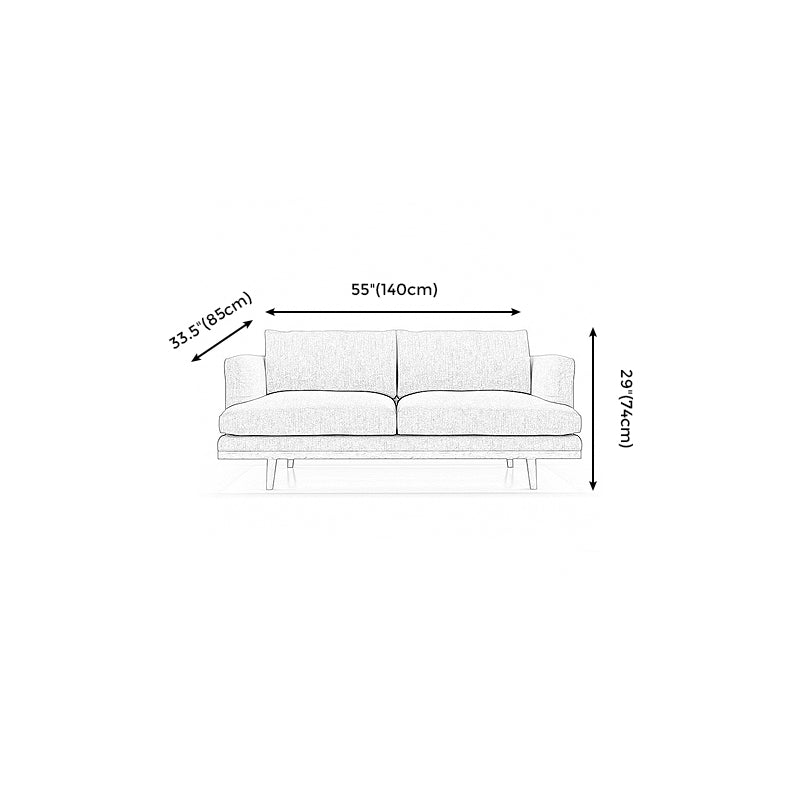 Living Room Cotton 2-seater Sofa Square Arm Standard Seating