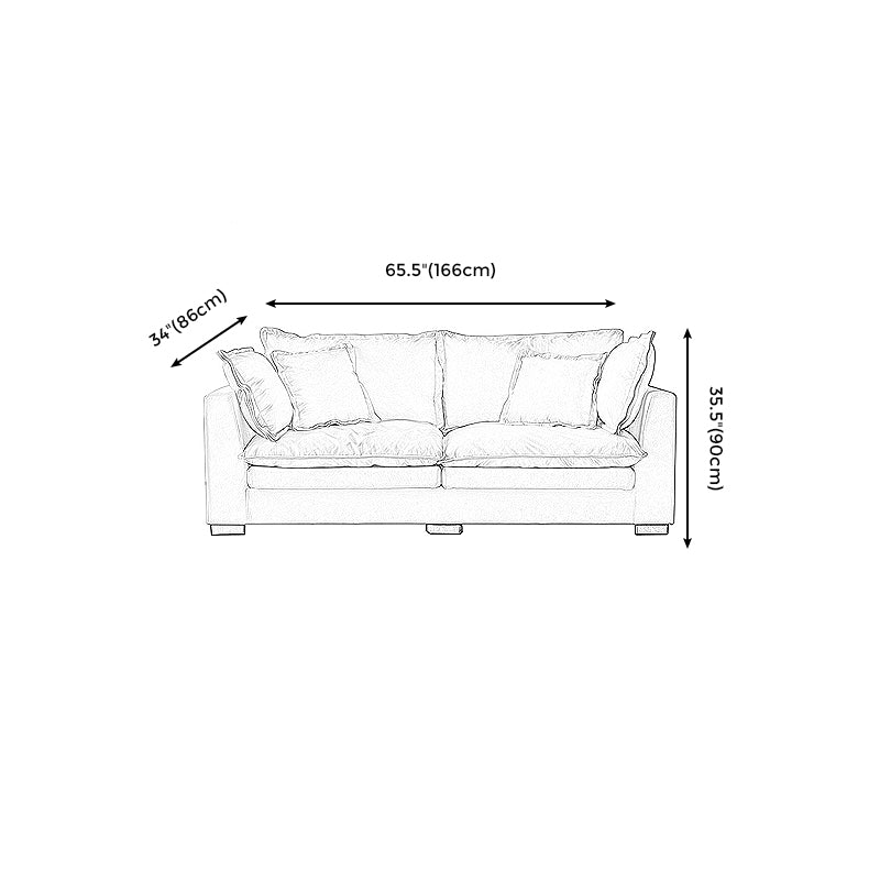 Nordic Cotton 2-seater Standard Sofa Square Arm Loveseat for Apartment