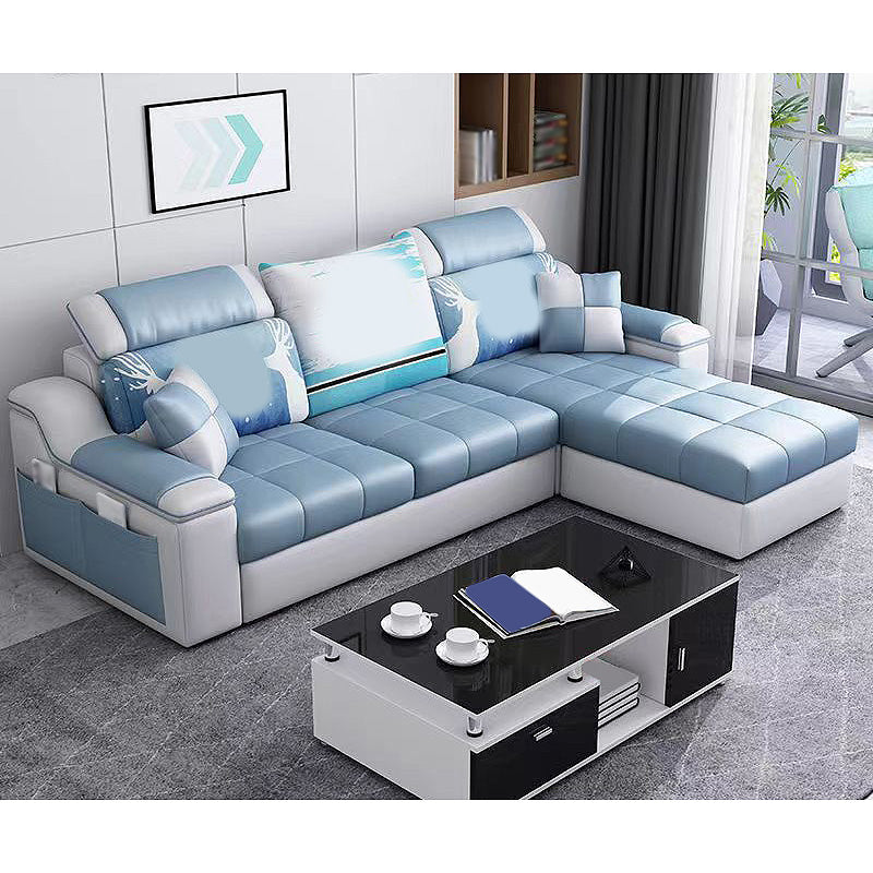 82.68"L x 57.09"W x 35.43"H Sloped Arm Sofa Cushion Back Sectionals with Storage