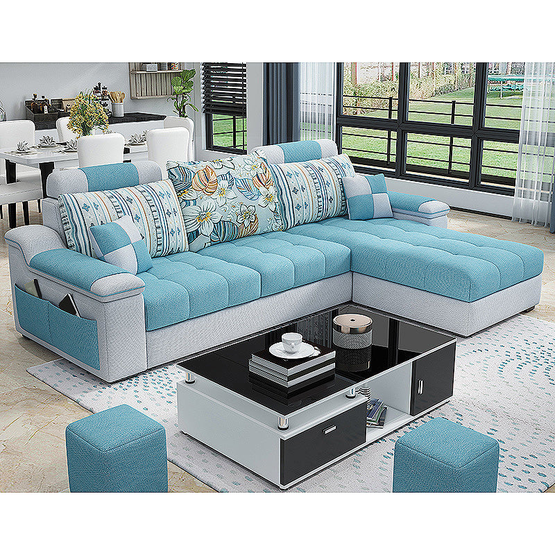 82.68"L x 57.09"W x 35.43"H Sloped Arm Sofa Cushion Back Sectionals with Storage