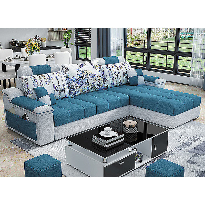 82.68"L x 57.09"W x 35.43"H Sloped Arm Sofa Cushion Back Sectionals with Storage