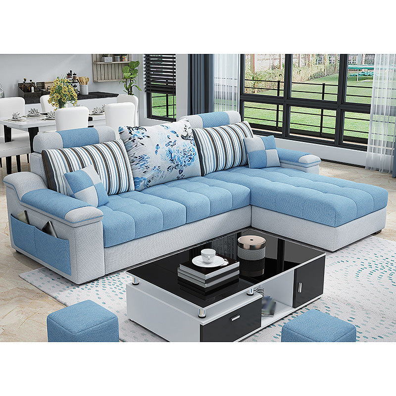 82.68"L x 57.09"W x 35.43"H Sloped Arm Sofa Cushion Back Sectionals with Storage