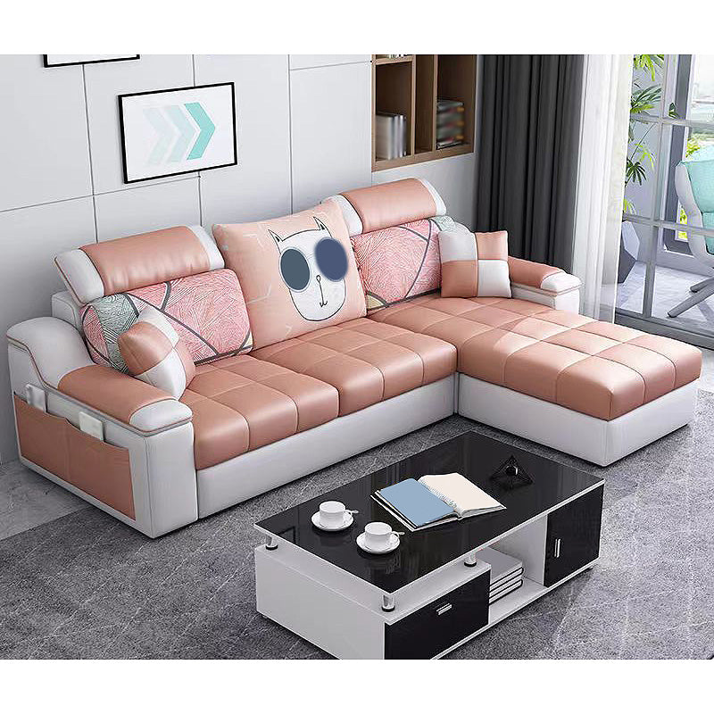 82.68"L x 57.09"W x 35.43"H Sloped Arm Sofa Cushion Back Sectionals with Storage