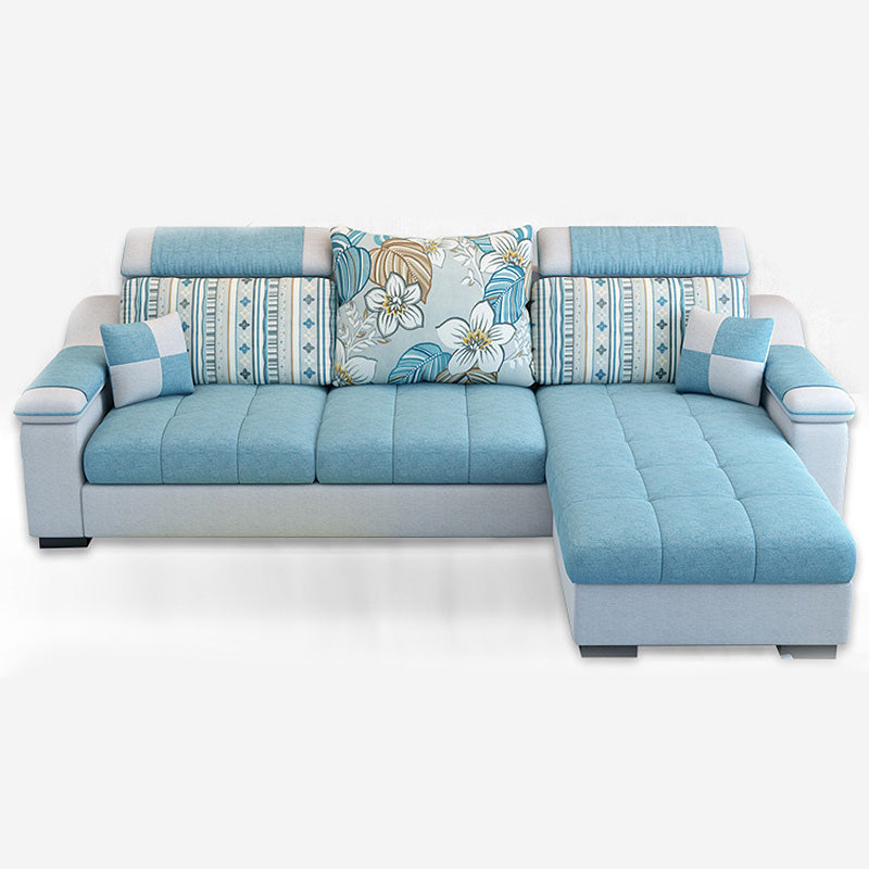 82.68"L x 57.09"W x 35.43"H Sloped Arm Sofa Cushion Back Sectionals with Storage