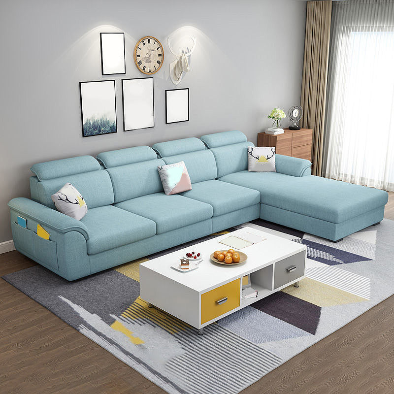 108.7"L √ó 70.9"W √ó 33.5"H Pillow Top Arm Sectional Slipcovered Sofa and Chaise