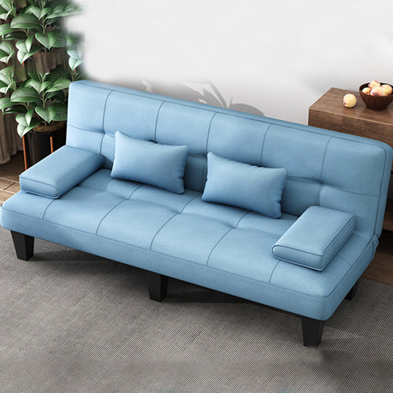 Contemporary Armless Sectional Leather Tufted Convertible Sofa  for Living Room