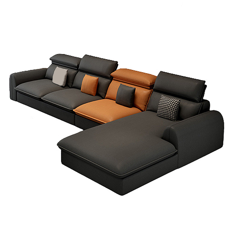 137.8" L√ó 68.90" W √ó 32.68" H Faux Leather Sectional Stain-Resistant Sofa and Chaise