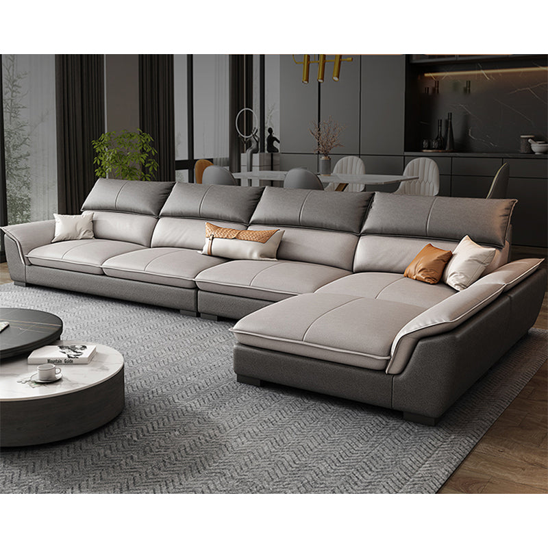 Modern Pillow Top Arm Sectional Sofa 35.43"HCushion Back Sofa