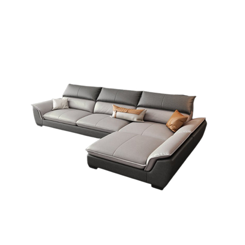 Modern Pillow Top Arm Sectional Sofa 35.43"HCushion Back Sofa