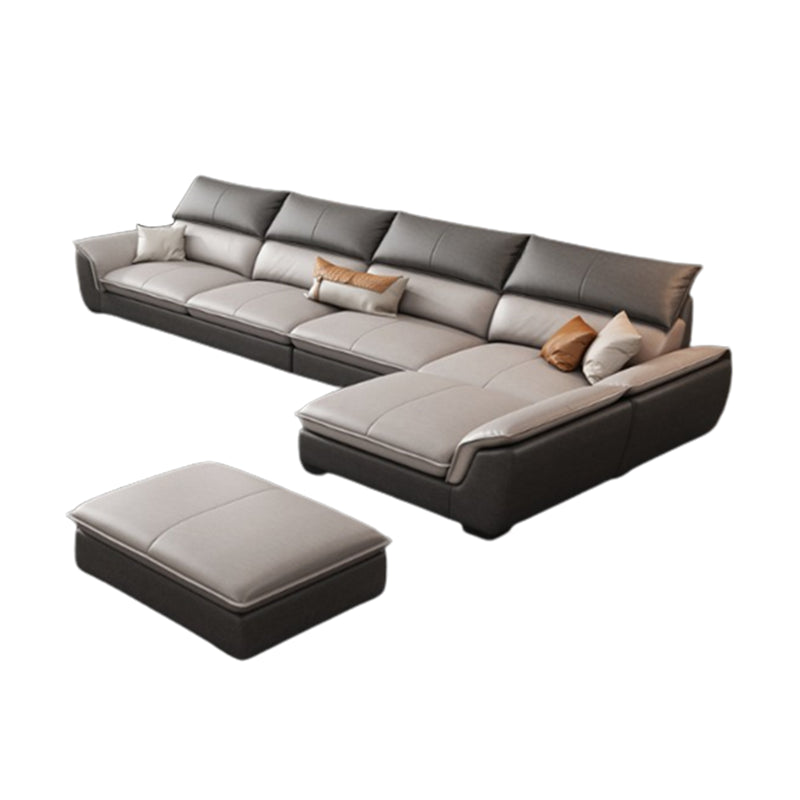 Modern Pillow Top Arm Sectional Sofa 35.43"HCushion Back Sofa