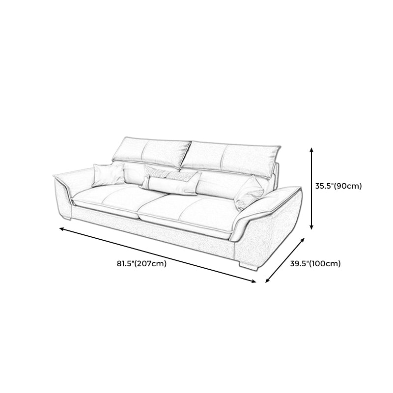 Modern Pillow Top Arm Sectional Sofa 35.43"HCushion Back Sofa