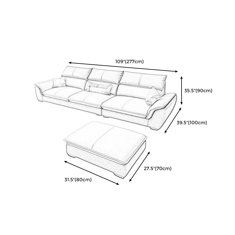 Modern Pillow Top Arm Sectional Sofa 35.43"HCushion Back Sofa