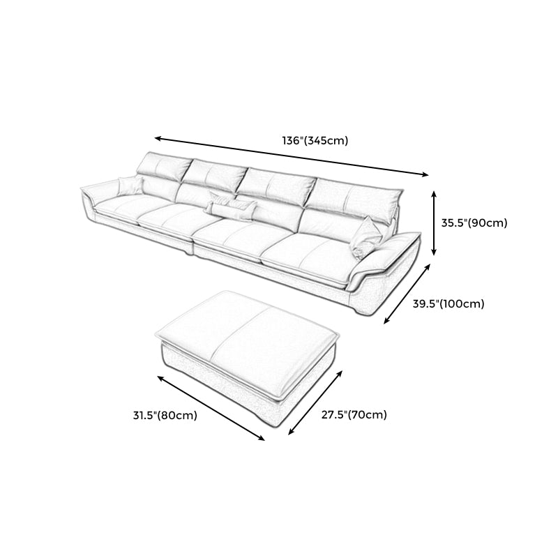 Modern Pillow Top Arm Sectional Sofa 35.43"HCushion Back Sofa