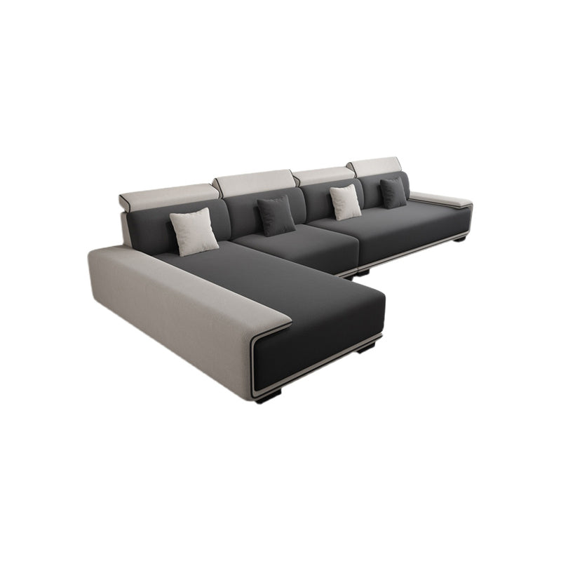 149.6"L √ó 70.87"W √ó 30.31"H Pillow Top Arm Sectional Stain-Resistant Faux Leather Sofa