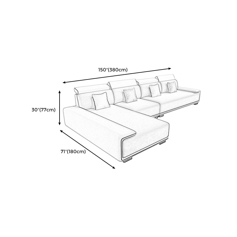 149.6"L √ó 70.87"W √ó 30.31"H Pillow Top Arm Sectional Stain-Resistant Faux Leather Sofa