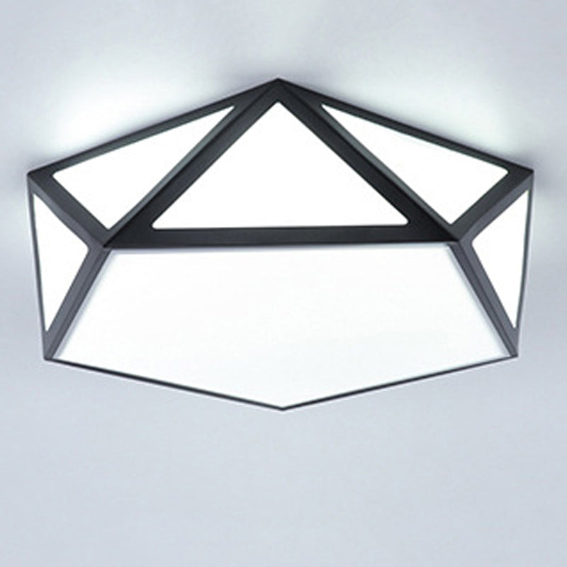 Modern Polygon Flush Light Fixture Metal 1 Light Flush Mount Lighting for Living Room