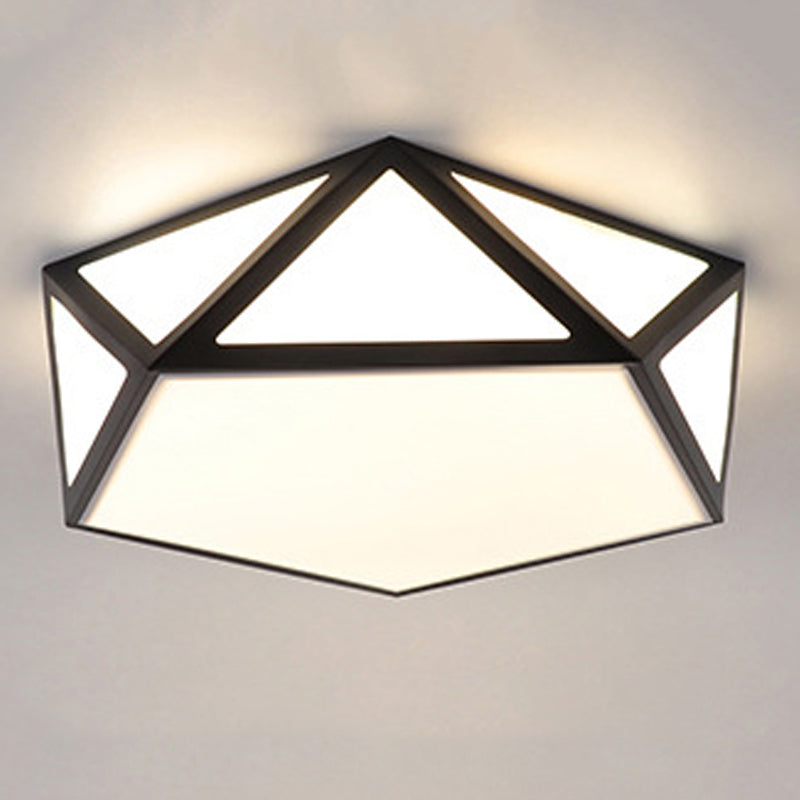 Modern Polygon Flush Light Fixture Metal 1 Light Flush Mount Lighting for Living Room