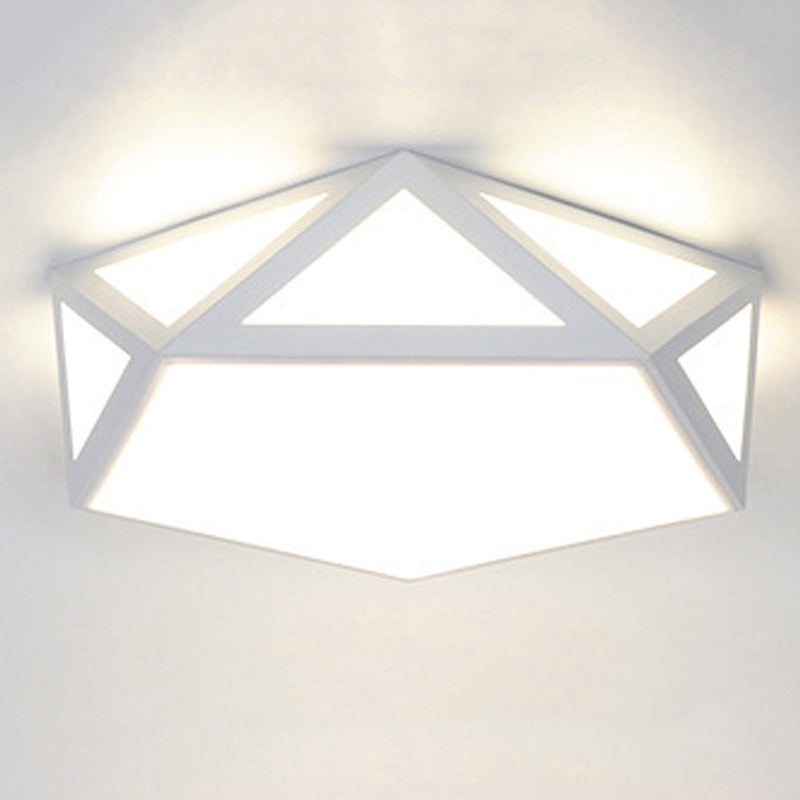 Modern Polygon Flush Light Fixture Metal 1 Light Flush Mount Lighting for Living Room