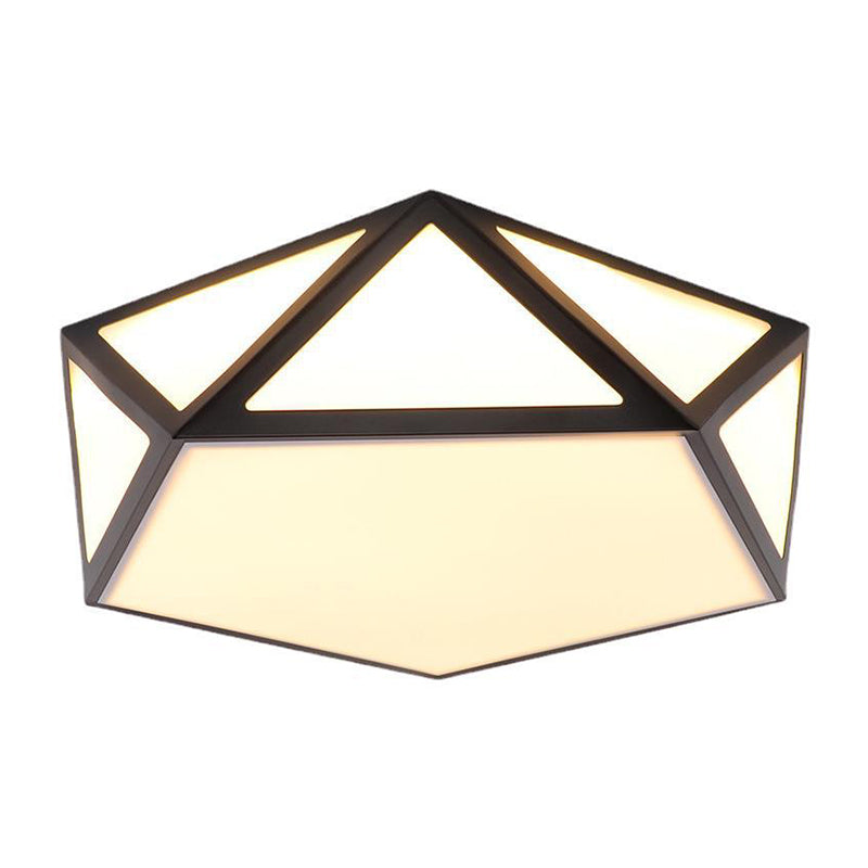 Modern Polygon Flush Light Fixture Metal 1 Light Flush Mount Lighting for Living Room