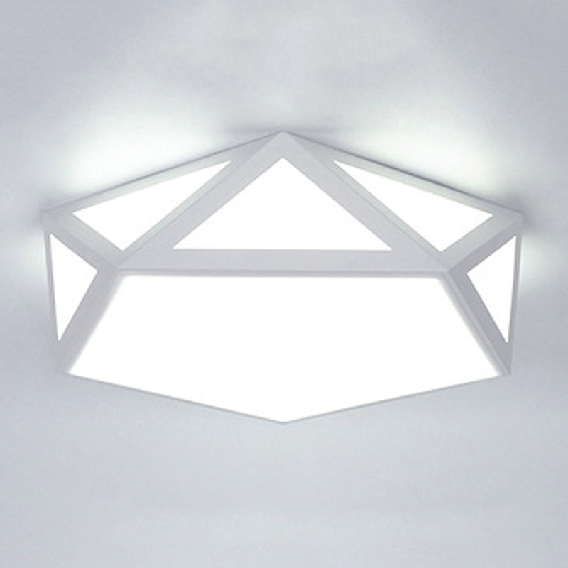 Modern Polygon Flush Light Fixture Metal 1 Light Flush Mount Lighting for Living Room