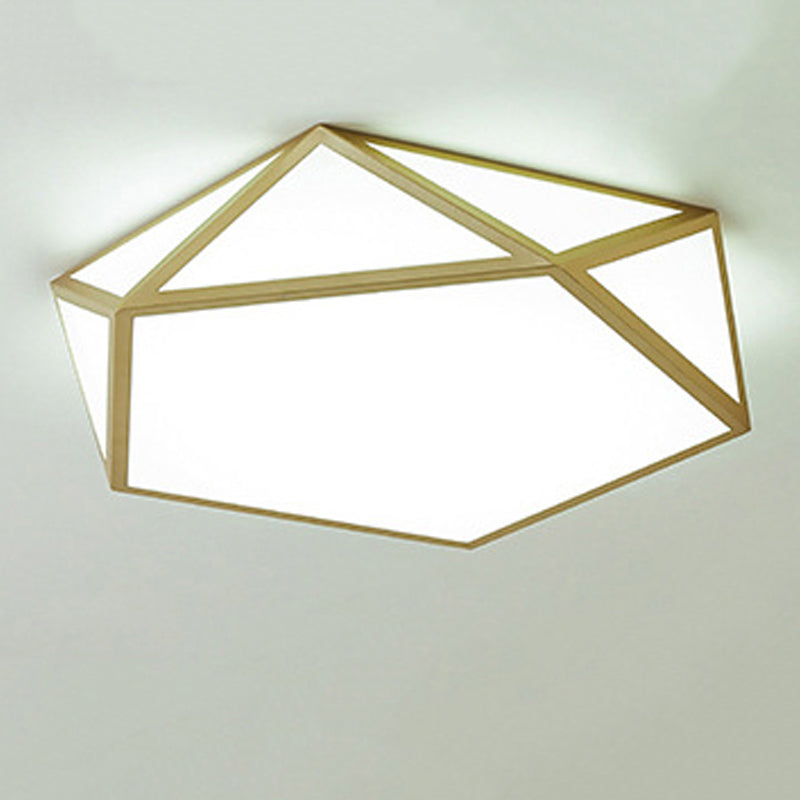 Modern Polygon Flush Light Fixture Metal 1 Light Flush Mount Lighting for Living Room