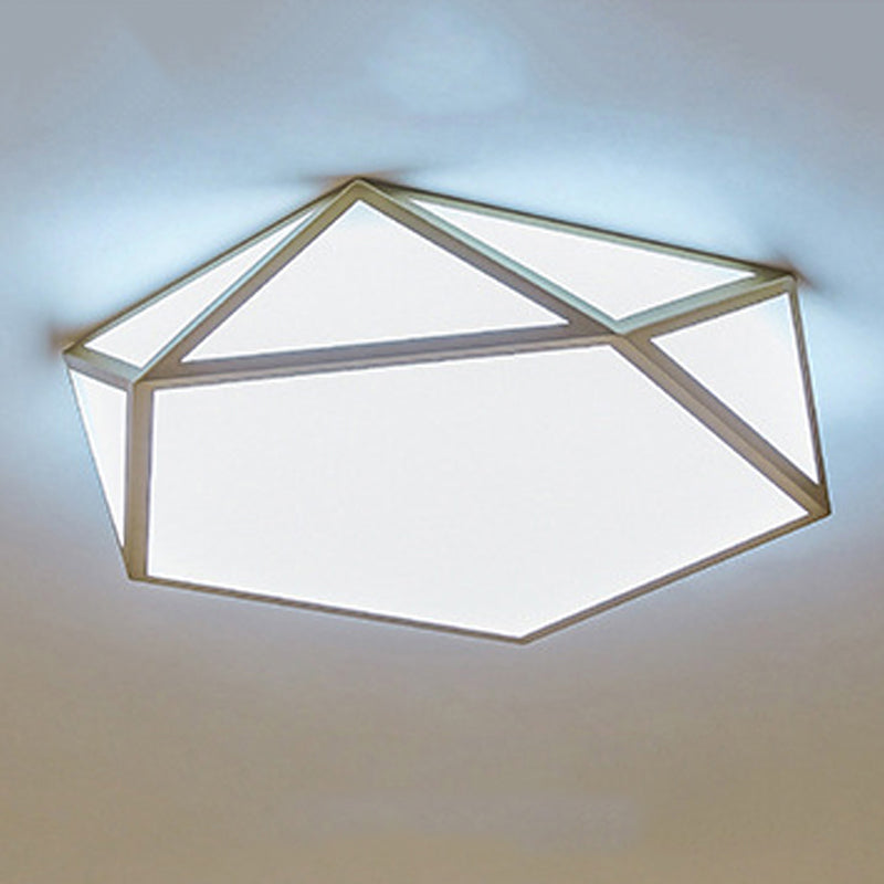 Modern Polygon Flush Light Fixture Metal 1 Light Flush Mount Lighting for Living Room