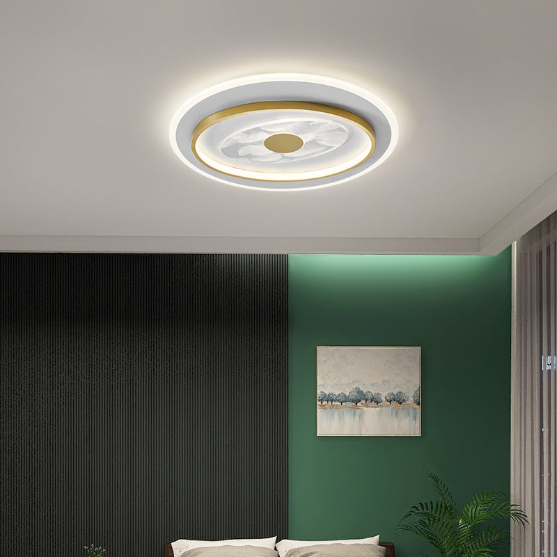 Geometry Shape LED Feather Ceiling Lamp Modern Aluminium 3 Lights Flush Mount for Bedroom