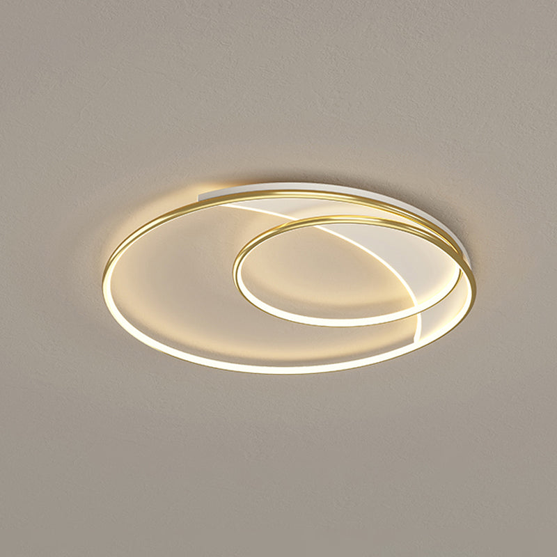 Contemporary Curved Flush Light Fixture Metal 1 Light Flush Mount Lighting