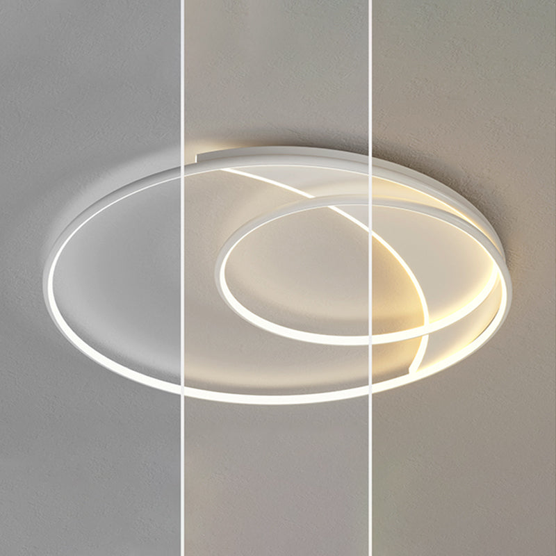 Contemporary Curved Flush Light Fixture Metal 1 Light Flush Mount Lighting