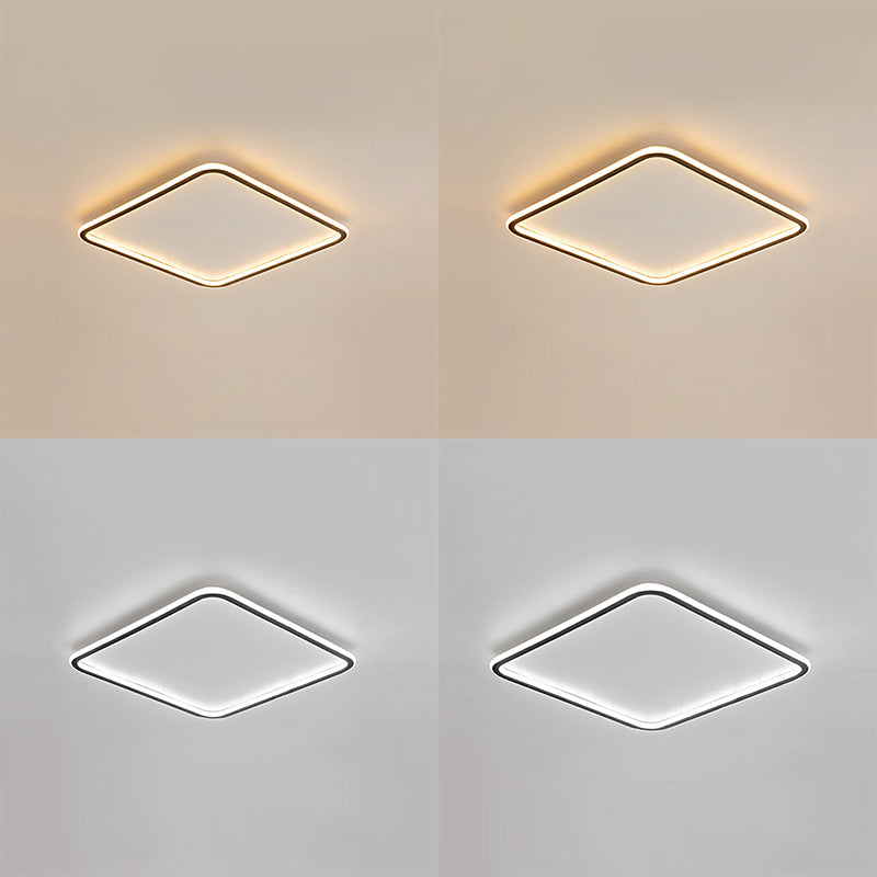 Square Flush Ceiling Light Minimalist LED Metal Close to Ceiling Lamp