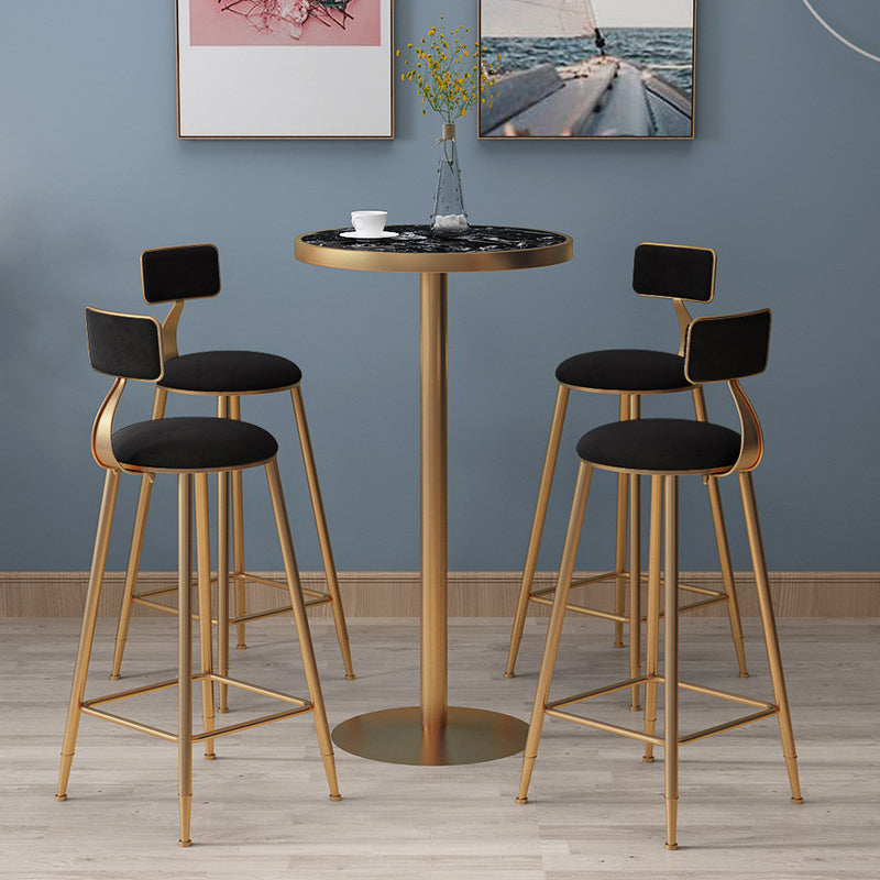 Stone Bar Dining Table Glam Round /Square Bar Table with Pedestal for Dining Room