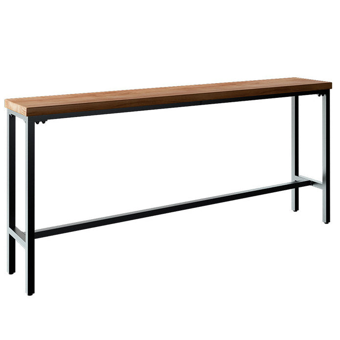 Pine Wood Bar Table Industrial Bar Table with Black Trestle Base